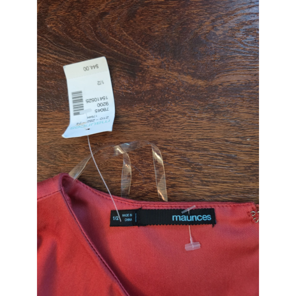Maurices Salmon Dress NWT size 1/2 - Picture 3 of 5